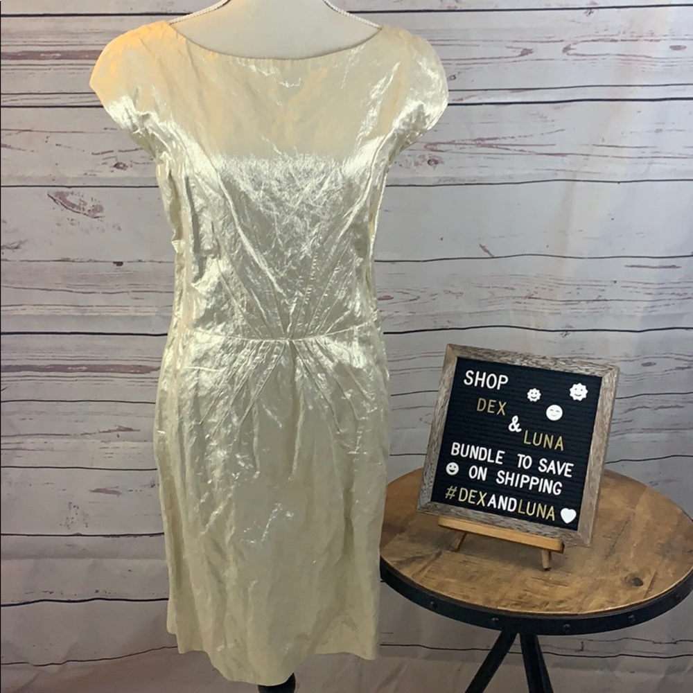 Pollini Metallic Gold Dress